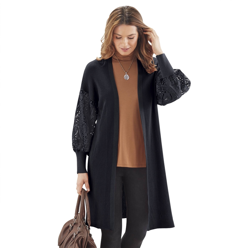 NorthStyle Elegant Black Cardigan, 14/16 FREE SHIPPING!